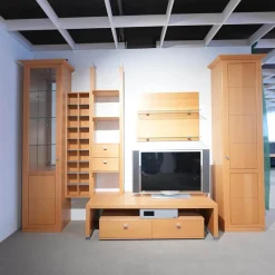 Wohnwand Costa Buche Furniert Mit Beleuchtung Und Trafo