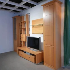 Wohnwand Costa Buche Furniert Mit Beleuchtung Und Trafo