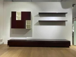 Wohnwand Cube Gap Lack Hochglanz Aubergine