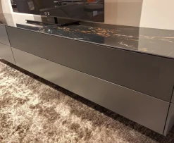 Wohnwand Cubo Game Lack Matt Cosmos Grau Nussbaum Natur