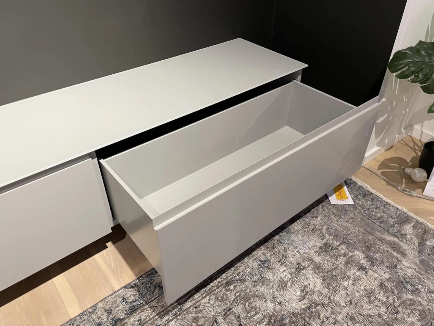 Wohnwand Cubo Lack Canagrau Mit Eiche Anthrazit Gebeizt