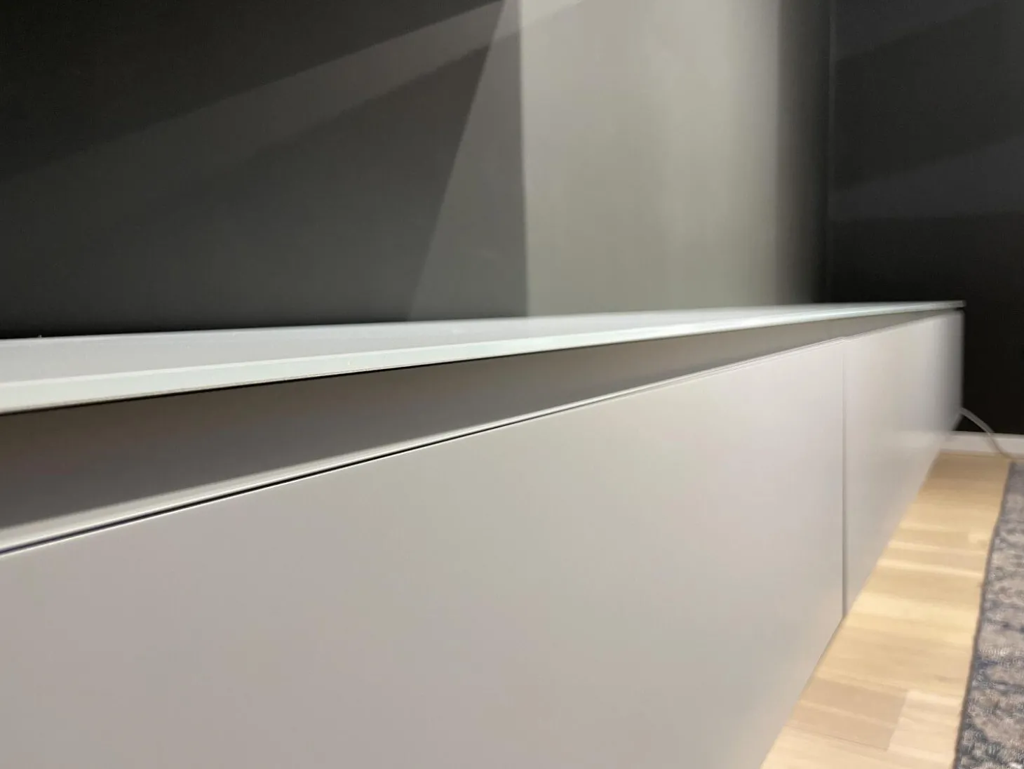 Wohnwand Cubo Lack Canagrau Mit Eiche Anthrazit Gebeizt