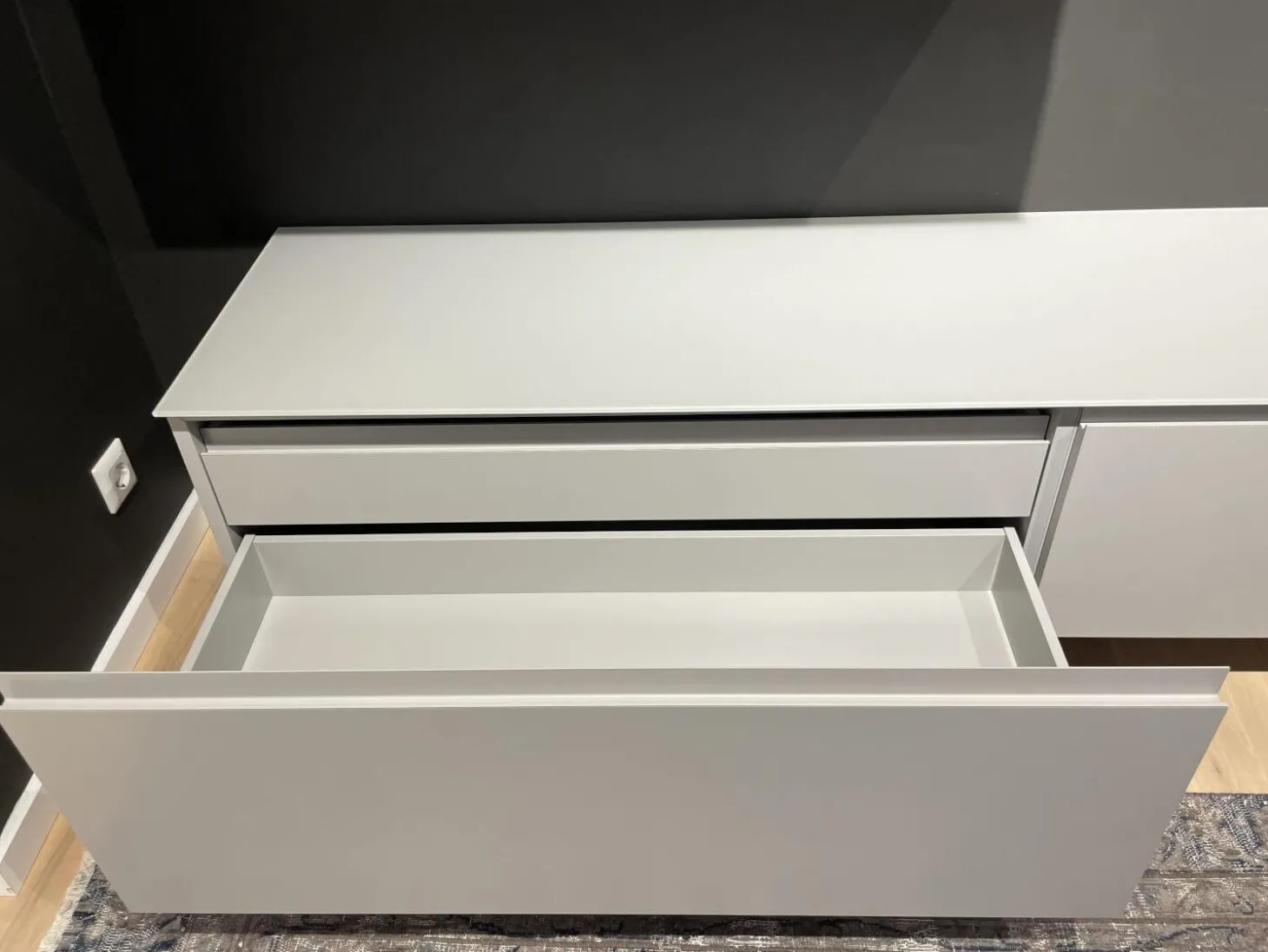 Wohnwand Cubo Lack Canagrau Mit Eiche Anthrazit Gebeizt