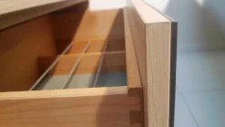 Wohnwand Cubus Eiche Weißöl Farbglas Taupe