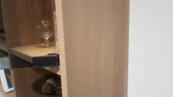 Wohnwand Cubus Eiche Weißöl Farbglas Taupe