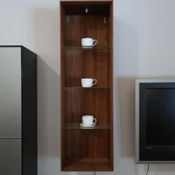 Wohnwand Cubus Pure 8 In Nussbaum Naturgeölt Fronten In Glas Stahl