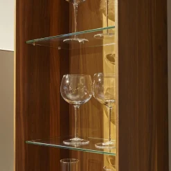 Wohnwand Cubus Pure Nussbaum Buche Weißglas