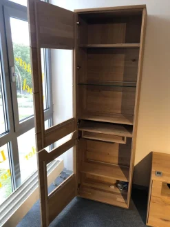 Wohnwand Divano Ausführung Wildeiche Massiv Oberfläche Bianco Geölt