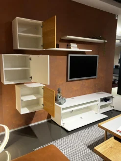 Wohnwand Easy Lack Reinweiß Absetzung Natureiche Inklusive Wand Steckbord Time