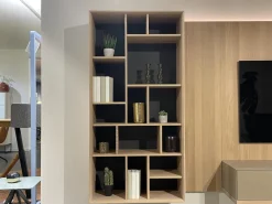 Wohnwand Eiche Weißöl Farbglas Graphitgrau Mit Wandpaneelen