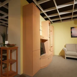 Wohnwand Evita Ahorn Light Griff Chrom Matt Ohne Fernseher