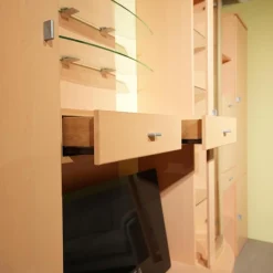 Wohnwand Evita Ahorn Light Griff Chrom Matt Ohne Fernseher