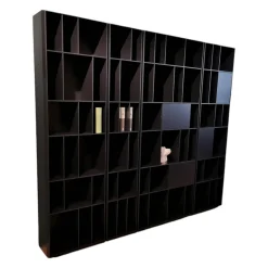 Wohnwand Flex MDF Mattlack P43 Coal Schwarz 250x216