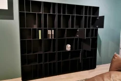 Wohnwand Flex MDF Mattlack P43 Coal Schwarz 250x216