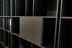 Wohnwand Flex MDF Mattlack P43 Coal Schwarz 250x216