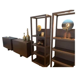 Wohnwand Haas Aus Bücherregalen Und Sideboards Eiche Mokka Gebeizt & Lackiert