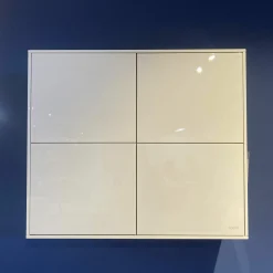 Wohnwand Joop Lack Kristallgrau Weiß Grau Kufen Metall Schwarz Inklusive Beleuchtung