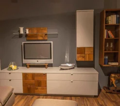 Wohnwand Kandu Kombi KA02.3542 Lack Steingrau Colorado