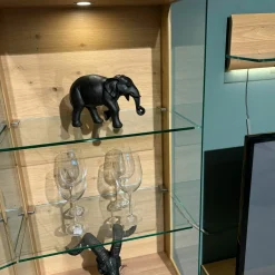 Wohnwand Kanto Asteiche Massiv Griffe Lack J6 Schwarz Matt