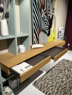 Wohnwand Kara Lack Mint Grün Und Eiche Sand Furniert Griffe Edelstahlfarbig