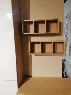 Wohnwand Kira Front Lack Crema Creme Korpus Eiche Sand Griff Chrom Inklusive Beleuchtung