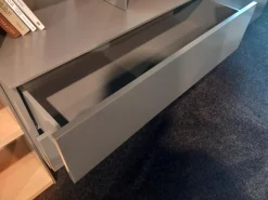 Wohnwand Kombination Cubo Und Scala Lack Onyxgrau Grau Regalböden Eiche Milk Astig Ohne Dekoration