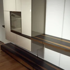 Wohnwand Lack Hochglanz Grau Räuchereiche Inklusive Beleuchtung