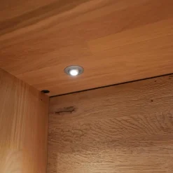 Wohnwand Lavaro Wildeiche Bianco Massiv Geölt Mit Sideboard Und Beleuchtung Ohne Fernseher