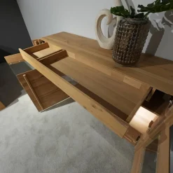 Wohnwand Lavaro Wildeiche Bianco Massiv Geölt Mit Sideboard Und Beleuchtung Ohne Fernseher