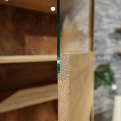 Wohnwand Lavaro Wildeiche Bianco Massiv Geölt Mit Sideboard Und Beleuchtung Ohne Fernseher