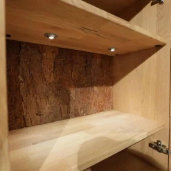 Wohnwand Lavaro Wildeiche Bianco Massiv Geölt Mit Sideboard Und Beleuchtung Ohne Fernseher