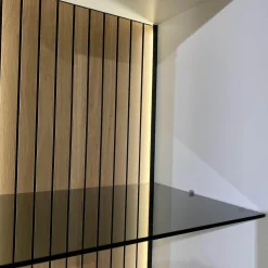 Wohnwand Linera Seidenmatt Weiß Wildeiche Natur Moos