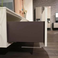 Wohnwand Lotus Lack Weiß Kernesche