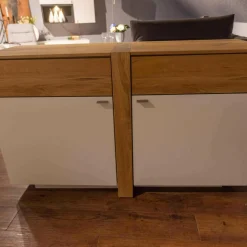 Wohnwand LS 043016 Albero Sideboard Vitrine Lack Weiß Matt Santanaeiche