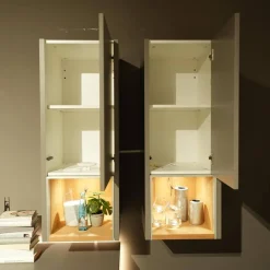 Wohnwand Media Design Holz Nougat Mattlack Braun