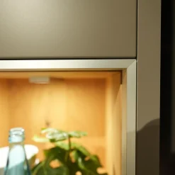 Wohnwand Media Design Holz Nougat Mattlack Braun