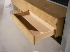 Wohnwand Mileto Asteiche Glas Lichtgrau