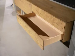 Wohnwand Mileto Asteiche Glas Lichtgrau