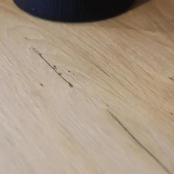 Wohnwand Minos Lack Kristallgrau Matt Absetzung Balkeneiche Mit Glaseinsatz Und LED Beleuchtung Ohne Dekoration