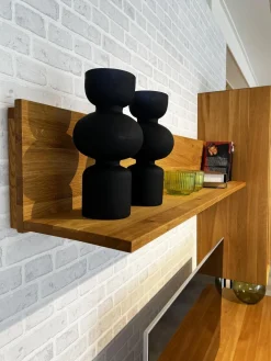 Wohnwand Missoula Eiche Geölt Glas Anthrazit Inklusive LED Beleuchtung Und Trafo