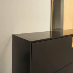 Wohnwand Modo 19 Black Edition Kirschbaum