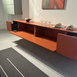 Wohnwand Neo Lack NCS S3050 Orange Und NCS S3010 Grün