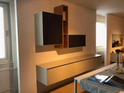 Wohnwand Nex Side Eiche Massiv Mattlack Weiß Dune Violett