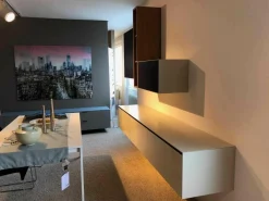 Wohnwand Nex Side Eiche Massiv Mattlack Weiß Dune Violett