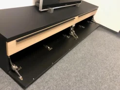 Wohnwand Now Touch Super Matt Schwarz Akzente Samteiche Natur Metallgriffe Schwarz