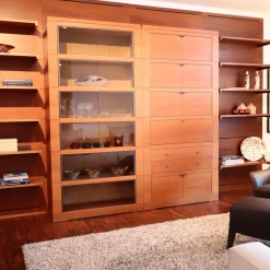 Wohnwand Oli Akrylbeizung Nussbaum