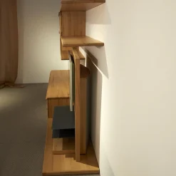 Wohnwand Opus Kernbuche Mit Drei Schubladen Und Drei Klappen