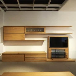 Wohnwand Opus Kernbuche Mit Drei Schubladen Und Drei Klappen