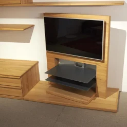 Wohnwand Opus Kernbuche Mit Drei Schubladen Und Drei Klappen