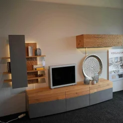 Wohnwand Opus Wildeiche Akzent Beton